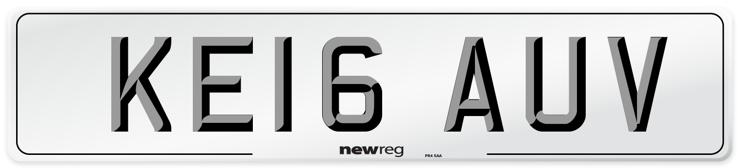 KE16 AUV Number Plate from New Reg